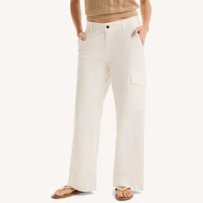 Nautica Womens Relaxed Cargo Pant In White