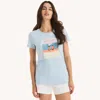Nautica Womens Respect Our Beaches Graphic T-shirt In Blue