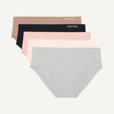 Nautica Womens Ribbed Hipster Brief, 5-pack In Multi