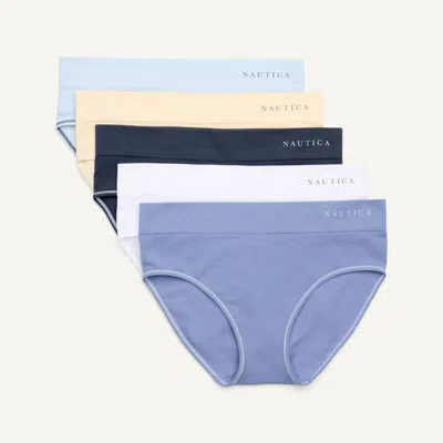 Nautica Womens Ribbed Seamless Hipster Brief, 5-pack In Multi