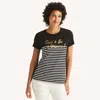 Nautica Womens Sail & Be Merry Foil Graphic T-shirt In Black