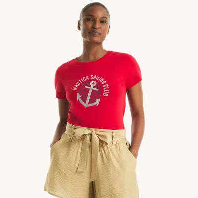 Nautica Womens Sailing Club Foil Graphic T-shirt