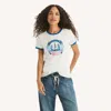 Nautica Womens Sailing Club Graphic T-shirt In White