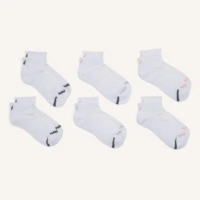 Nautica Womens Scallop-trim Quarter Socks, 6-pack In White
