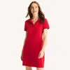 Nautica Womens Scalloped Deck Polo Dress In Red