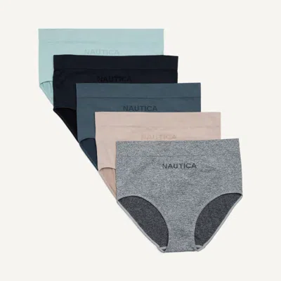Nautica Womens Seamless Brief, 5-pack In Blue