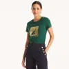 Nautica Womens Sequin 1983 Graphic T-shirt In Multi