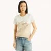 Nautica Womens Sequin Thanks A Yacht Graphic T-shirt In White