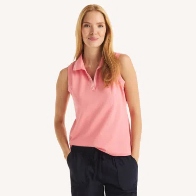 Nautica Womens Sleeveless Deck Polo In Pink