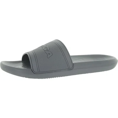 Nautica Womens Slip On Flat Slide Sandals In Grey