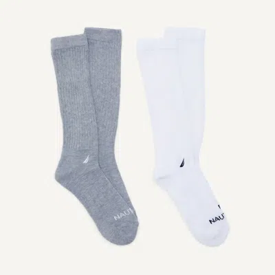 Nautica Womens Slouch Crew Socks, 2-pack In Gray