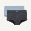 Nautica Womens Stonewashed Seamless Girlshort, 2-pack In Gray