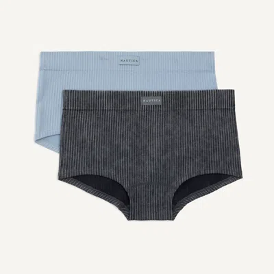 Nautica Womens Stonewashed Seamless Girlshort, 2-pack In Gray