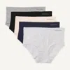 Nautica Womens Stretch-cotton Brief, 5-pack In Black