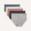 Nautica Womens Stretch-cotton Brief, 5-pack In Multi
