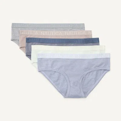 Nautica Womens Stretch-cotton Hipster Brief, 5-pack In Multi