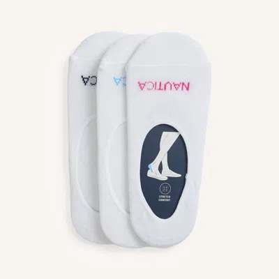 Nautica Womens Stretch Liner Socks In White, 3-pack In Multi