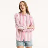 Nautica Womens Striped Button-up Shirt
