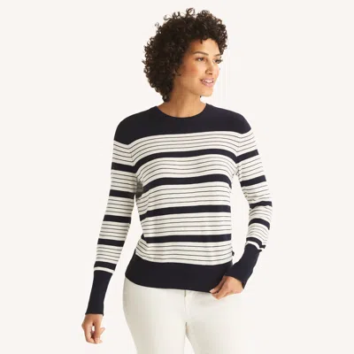 Nautica Womens Striped Crewneck Sweater In Multi