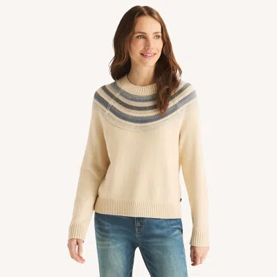 Nautica Womens Striped Crewneck Sweater In Red