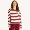 Nautica Womens Striped Crewneck Sweatshirt In Multi