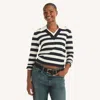 Nautica Womens Striped Rugby Sweater In Multi