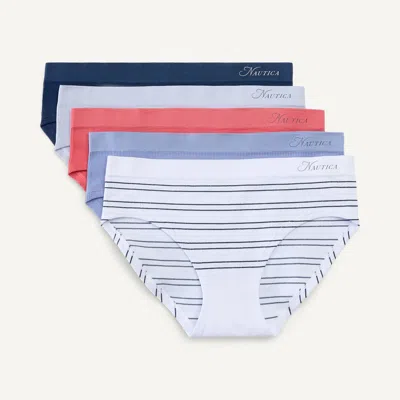 Nautica Womens Striped Seamless Hipster Brief, 5-pack In Multi