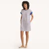 Nautica Womens Striped Sleep Shirt Dress In Pink