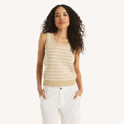 Nautica Womens Striped Sweater Tank In Neutral