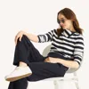 Nautica Womens Striped Turtle-neck Top In Multi