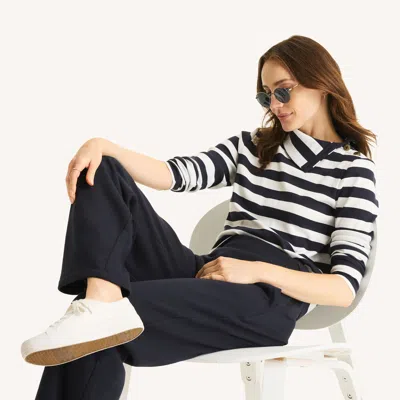 Nautica Womens Striped Turtle-neck Top In Multi