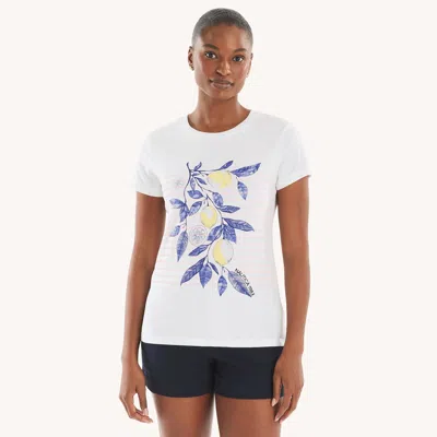 Nautica Womens Stripes And Lemon Graphic T-shirt
