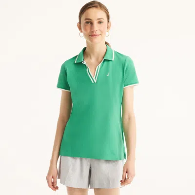 Nautica Womens Sustainably Crafted Deck Polo In Multi