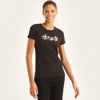 NAUTICA WOMENS SUSTAINABLY CRAFTED FLORAL FOIL LOGO T-SHIRT