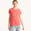 Nautica Womens Sustainably Crafted Sequin J-class Gradient Graphic T-shirt In Pink