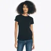Nautica Womens Sustainably Crafted Solid Crewneck T-shirt In Black