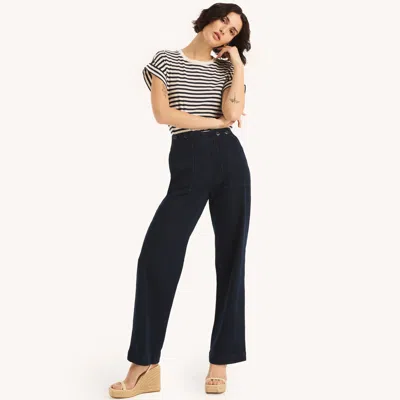Nautica Womens Sustainably Crafted True Flex High-rise Sailor Denim In Multi