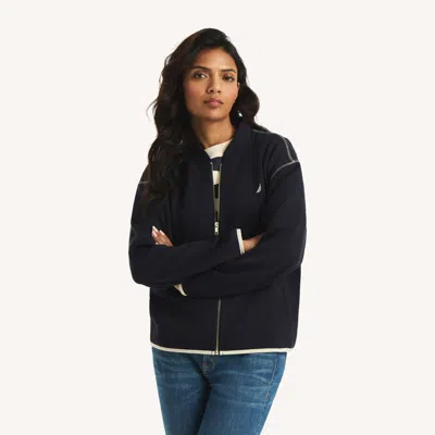 Nautica Womens Sweater Fleece In Blue