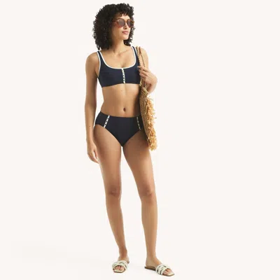 Nautica Womens Textured Swim Bottom In Black