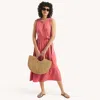 Nautica Womens Tiered Midi Dress In Pink