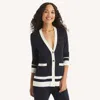 Nautica Womens V-neck Cardigan In Blue