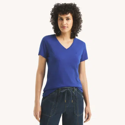 Nautica Womens V-neck Deck T-shirt In Multi