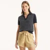 Nautica Womens Wave Stitch Short-sleeve Sweater