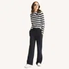 Nautica Womens Wide Leg Fleece Sweatpant In Black
