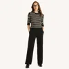 Nautica Womens Wide Leg Fleece Sweatpant In Black