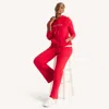 Nautica Womens Wide Leg Fleece Sweatpant In Red