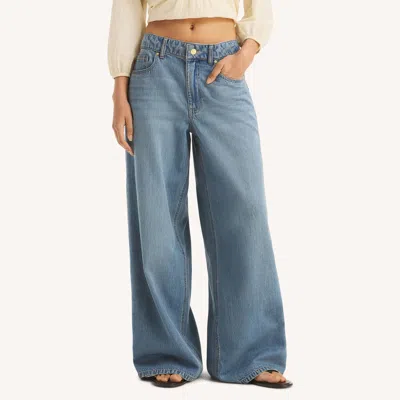 Nautica Womens Wide Leg Jean In Blue