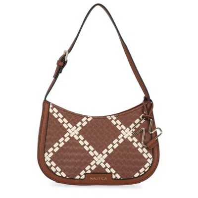 Nautica Womens Windowpane Hobo Bag In Brown