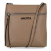 Nautica Womens Zip Crossbody Bag In Brown