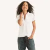 Nautica Womens Zip-up Polo In White